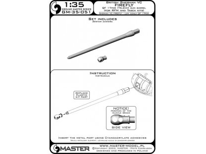 MASTER_PL 1/35 Sherman VC Firefly Ordnance QF 76,2mm barrel