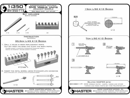 MASTER_PL 1/350 SMS Virbius Unitis - Armament set (42 pcs.)