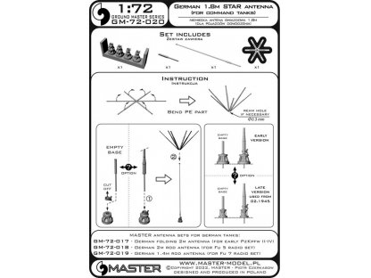 MASTER_PL 1/72 German WWII 1,8m star antenna (command tanks)