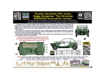 MASTERBOX 35240 1/35 Russian-Ukrainian War Series. Buggy Mongoose. The Ukrainian Battlefield Evacuation Version