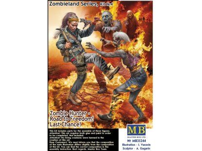 MASTERBOX 35244 1/35 Zombieland Series Kit No 4. Road to Freedom! Last Chance! Zombie Hunter