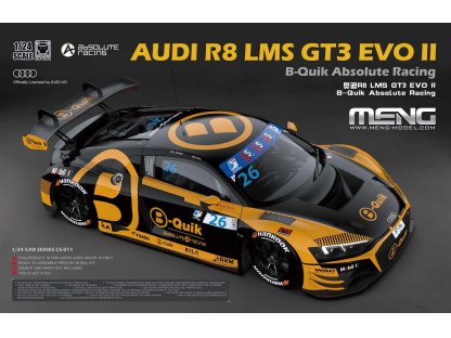 MENG CS-011 1/24 Audi R8 LMS GT3 Evo II B-Quik Absolute Racing 