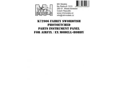 MH MODELS Fairey Swordfish Photoetched parts instrument panel for Airfix ex Modell-Hobby