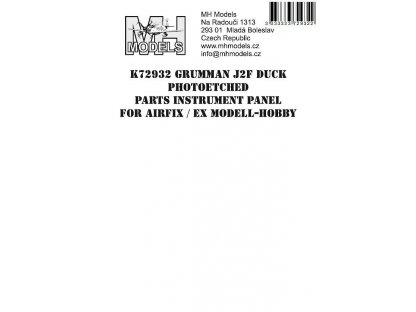 MH MODELS Grumman J2F Duck Photoetched parts instrument panel for Airfix ex Modell-Hobby