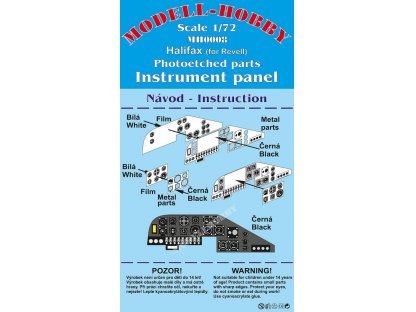 MH MODELS H.P. Halifax Photoetched parts instrument panel for Revell ex Modell-Hobby