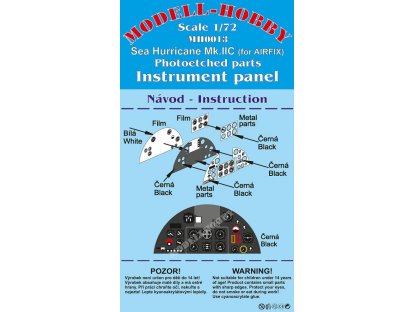 MH MODELS Hawker Sea Hurricane Mk.IIC Photoetched parts instrument panel for Airfix ex Modell-Hobby