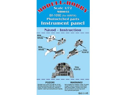 MH MODELS Messerschmitt Bf-109E Photoetched parts instrument panel for Airfix ex Modell-Hobby