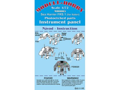 MH MODELS Sea Harrier FRS-1 Photoetched parts instrument panel for Italeri ex Modell-Hobby