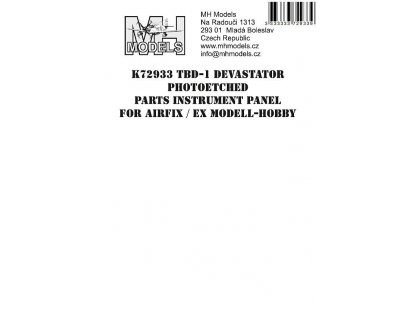 MH MODELS TBD-1 Devastator Photoetched parts instrument panel for Airfix ex Modell-Hobby
