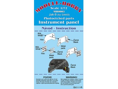 MH MODELS Yak-9 Photoetched parts instrument panel for Dakoplast ex Modell-Hobby