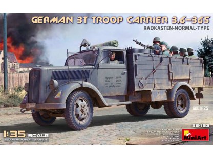 MINIART 1/35 35453 German 3T Troop Carrier 3,6-36S Radkasten-Normal-Type