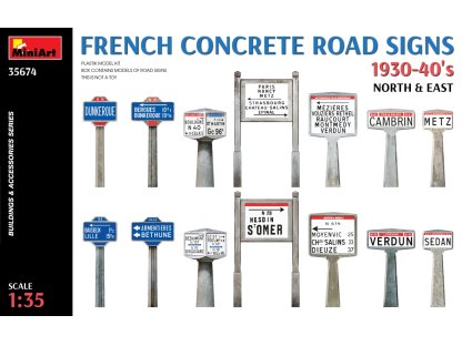 MINIART 1/35 35674 French Concrete Road Signs 1930-40's N & E