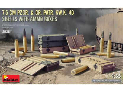 MINIART 1/35 7,5cm Pzgr.  Gr.Patr. KW.K.40 shells w/ boxes