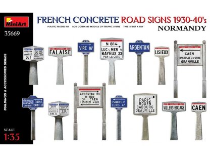 MINIART 1/35 French Concrete Road Signs 1930-40’S. Normandy