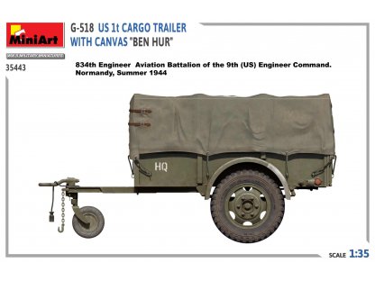 MINIART 1/35 G-518 US 1t Cargo Trailer with Canvas "Ben Hur"