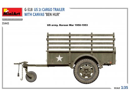 MINIART 1/35 G-518 US 1t Cargo Trailer with Canvas "Ben Hur"