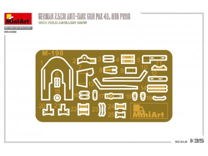 MINIART 1/35 German 7,5 cm Anti-Tank Gun PaK 40. Mid Prod. w/ Artillery Crew