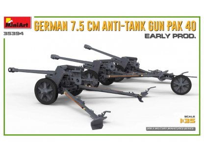 MINIART 1/35 German 7,5cm Anti-tank gun PaK 40 Early production