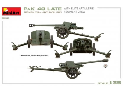 MINIART 1/35 PaK 40 LAte German 7,5 cm Anti-Tank Gun With Elite Artillery Regiment Crew