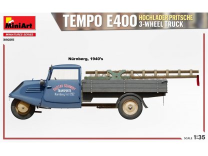 MINIART 1/35 Tempo E400 HOCHLADER PRITSCHE 3-wheel truck