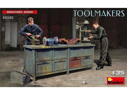 MINIART 1/35 Toolmakers workbench, 2 fig. tools