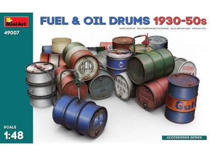 MINIART 1/48 Fuel & Oil Drums 1930-50's