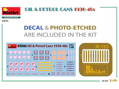 MINIART 1/48 Oil & Petrol Cans 1930-40s