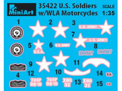 MINIART 35422 1/35 U.S. Soldiers with WLA Motorcycles