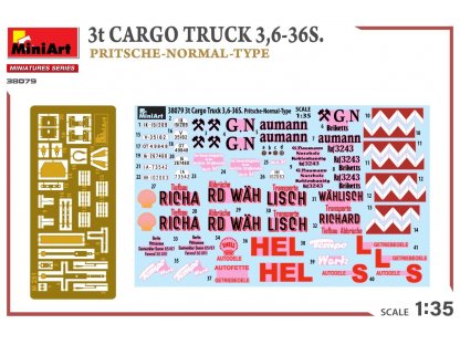 MINIART 38079 1/35 3t Cargo Truck 3,6-36S. Pritsche-Normal-Type