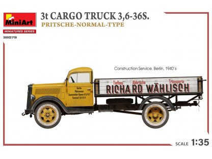 MINIART 38079 1/35 3t Cargo Truck 3,6-36S. Pritsche-Normal-Type