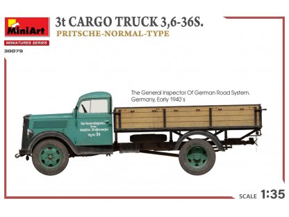 MINIART 38079 1/35 3t Cargo Truck 3,6-36S. Pritsche-Normal-Type