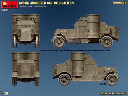 MINIART 39023 1/35 Austin Armoured Car 1918 Pattern British Service Dunsterforce Interior Kit