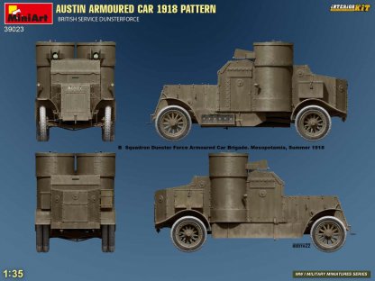 MINIART 39023 1/35 Austin Armoured Car 1918 Pattern British Service Dunsterforce Interior Kit