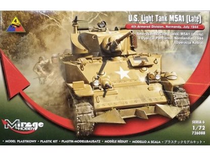 MIRAGE 1/72 US Light Tank M5A1 (Late) 4th Armoured Division, Normandy, July 1944
