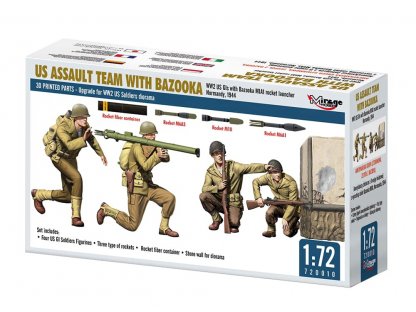 MIRAGE 720010 1/72 US Assault Team with Bazooka