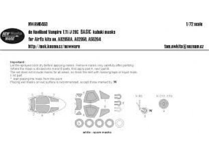 NEW WARE 1/72 Mask DH Vampire T.1NEW WARE 1/J-28 BASIC for AIR