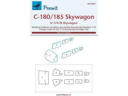 PEEWIT 1/72 Canopy mask C-180/185 / U-17 Skywagon for AZ