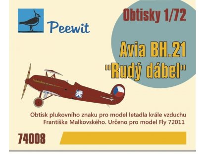 PEEWIT 1/72 Decals Avia BH.21 Rudý ďábel