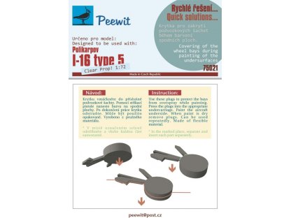 PEEWIT 1/72 Wheel bay cover for I-16 type 5 for CLP