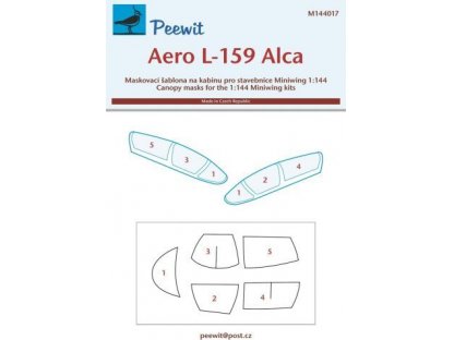 PEEWIT MASK 1/144 Canopy mask Aero L-159 Alca for MINIW.