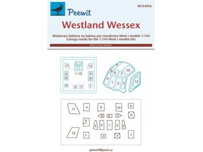 PEEWIT MASK 1/144 Canopy mask Westland Wessex (MARK 1)