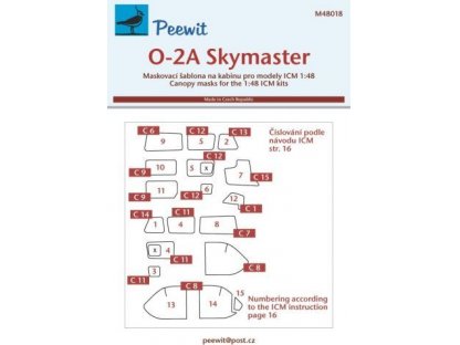 PEEWIT MASK 1/48 Canopy mask O-2A Skymaster for ICM