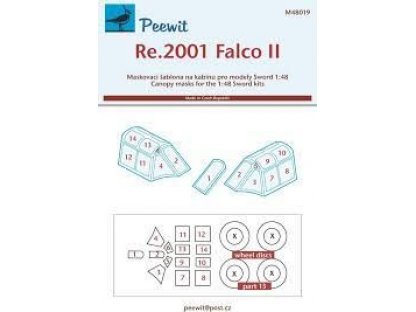 PEEWIT MASK 1/48 Canopy mask Re.2001 Falco II for SWO