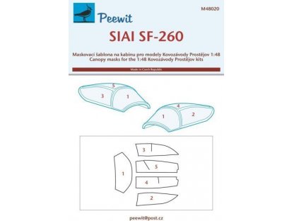 PEEWIT MASK 1/48 Canopy mask SIAI SF-260 for KP
