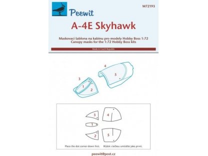 PEEWIT MASK 1/72 Canopy mask A-4E Skyhawk for HBB