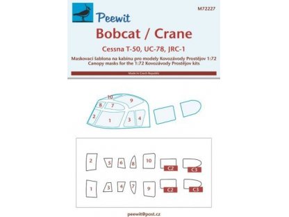 PEEWIT MASK 1/72 Canopy mask Cessna Bobcat/Crane for KP