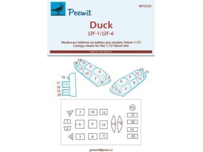 PEEWIT MASK 1/72 Canopy mask Duck J2F-PEEWIT 1/J2F-6 for VAL
