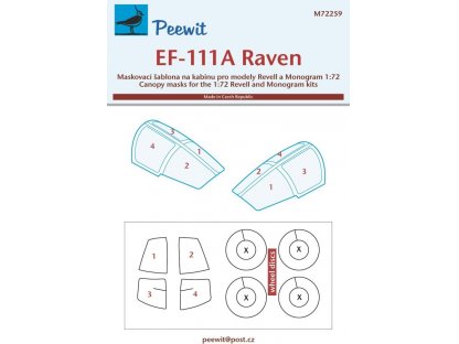 PEEWIT MASK 1/72 Canopy mask EF-111A Raven for REV