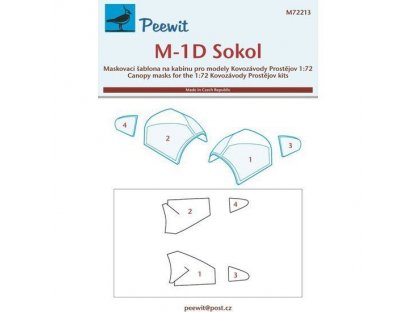 PEEWIT MASK 1/72 Canopy mask M-1D Sokol for KP
