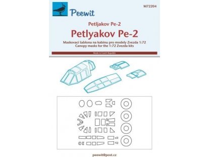 PEEWIT MASK 1/72 Canopy mask Petlyakov Pe-2 (ZVE)